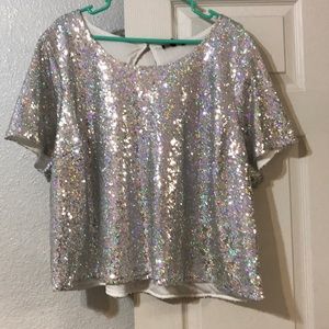 Silver sequin shirt